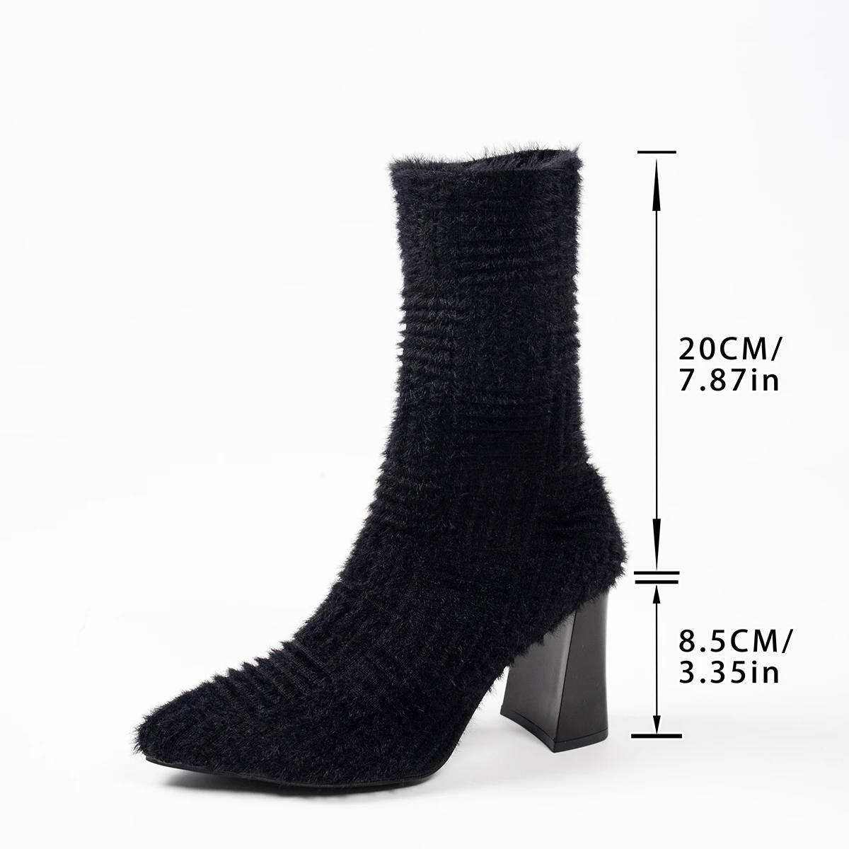 Aphixta Black Sock Boots Sexy Women Ankle Boots 8.5cm Super High Heels Elastic Footwear Shoes Women zapatos mujer 2024 tendencia