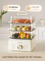 220V Household Electric Steaming Cooker 3 Layers/4 Layers Available Automatic Multi Cooker Food Steamer for Breakfast 2