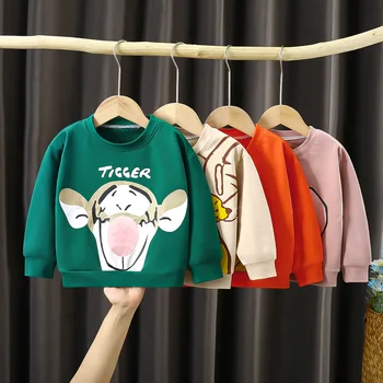 Tigger Disney Children Sweater Thin Sweatshirt Long Sleeve Crewneck Hoodies Pullover Spring Clothing Kids Tops Cartoon Winnie 1