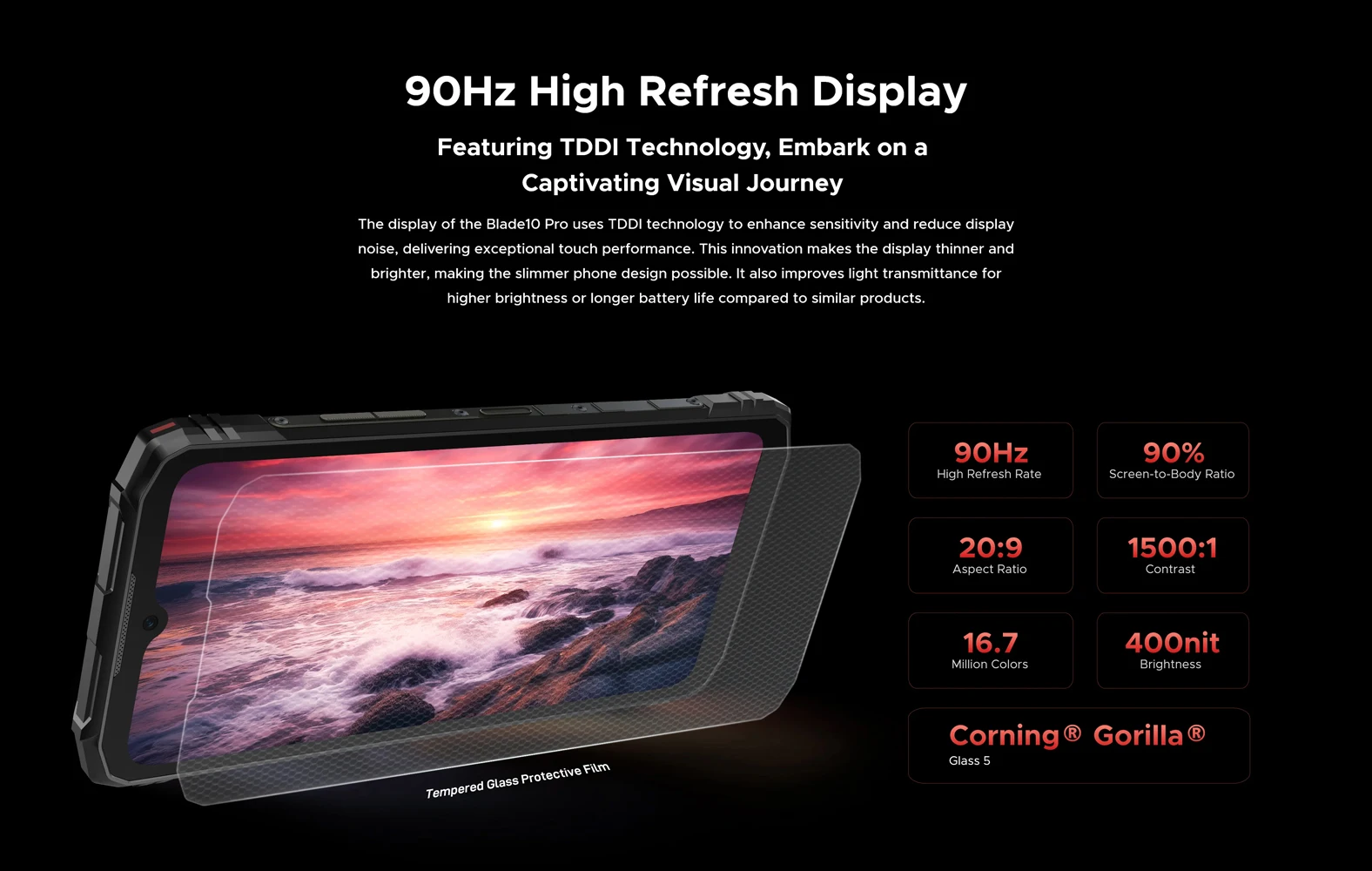 DOOGEE Blade10 Pro Rugged Phone Android 14 6GB+256GB Octa Core 6.56" 90Hz IPS Screen 50MP AI Main Camera 6