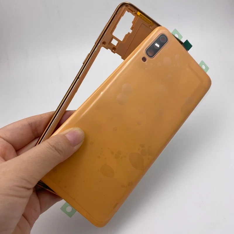 Задняя крышка батарейного отсека A70 средняя рамка с заменой объектива камеры для Samsung Galaxy A70 2019 A705 SM-A705F