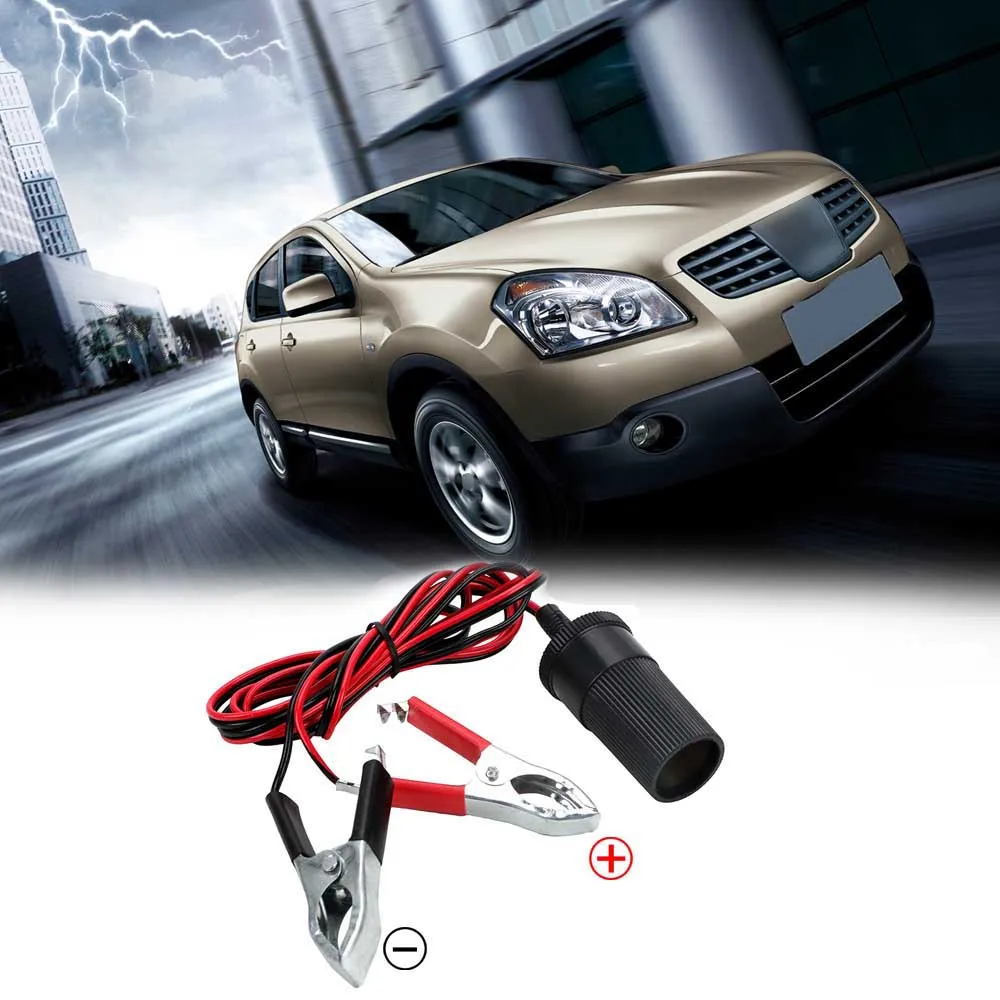 Car Accessories 12V 15A Female Batteries Socket Plug Car Battery Terminal Clamp Clip Cigarette Lighter Power Socket Adaptor 2