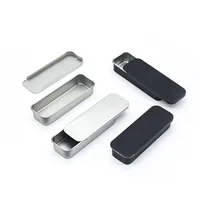 1PC Small Rectangular Dental Floss Iron Box Push Pull Storage Box Portable Jewelry Cases Ointment Tin Boxes Cosmetic Organizer 3
