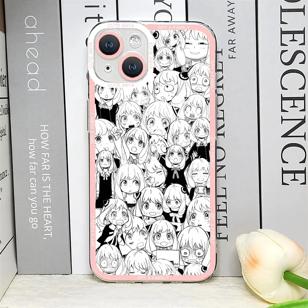 thumbnail image 1 of Funda de teléfono Kawaii Anime SPY×FAMILY Anya Forger para IPhone 14 15 11 12 13 Pro Max Mini XS XR SE2 8 7 Plus Fundas suaves transparentes, 1 of 5