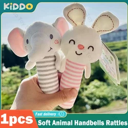 Soft Animal Handbells Rattles Plush Bed Bell Baby Ringing bb Stick  Toddler Toy Baby Early Education Development Handle Toys