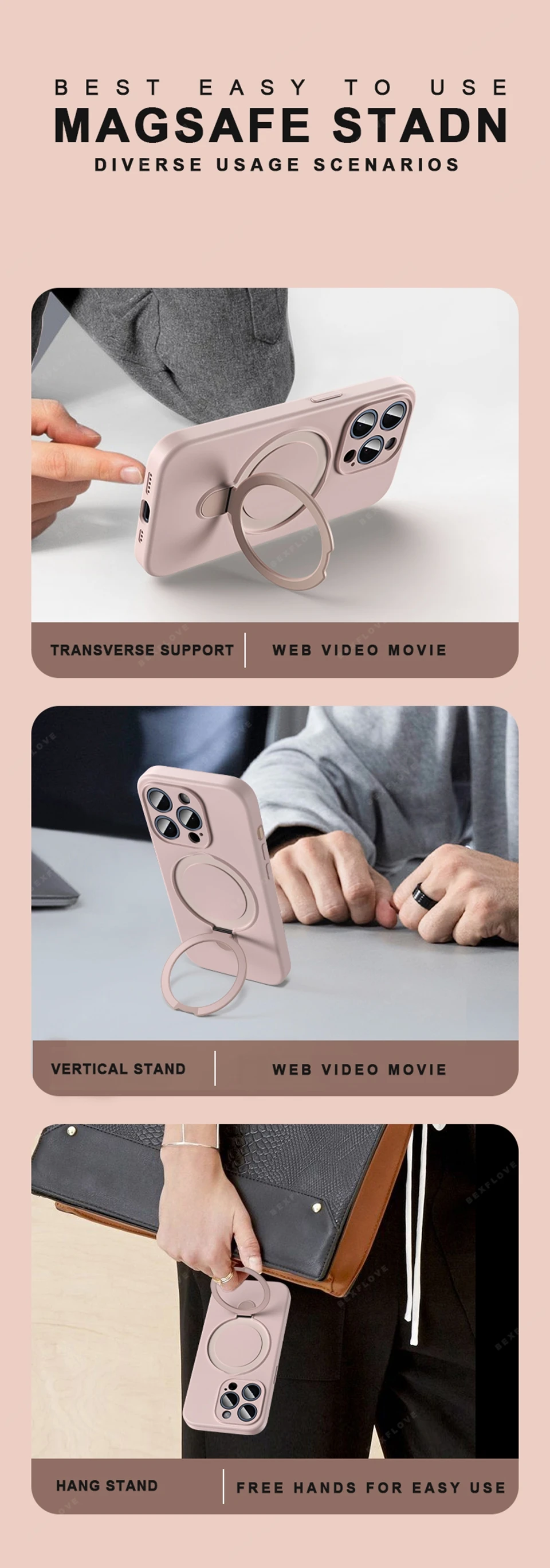 Liduid Silicone Magnetic Stand Phone Case For iPhone 15 14 16 Plus 11 12 13 16 Pro Max Magsafe Charge Protector Soft Cover
