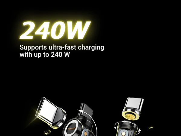 AUFU 240W Magnetic Type-c OTG Adapter 9Pin USB C to Type C 5A Fast Charging USB C Female OTG Converter for iPhon Macbook Samsung