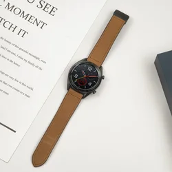 Elegant Leather Silicone Magnetic Watch Band, 22mm/20mm Strap - Xiaomi Color Sport (Brown)