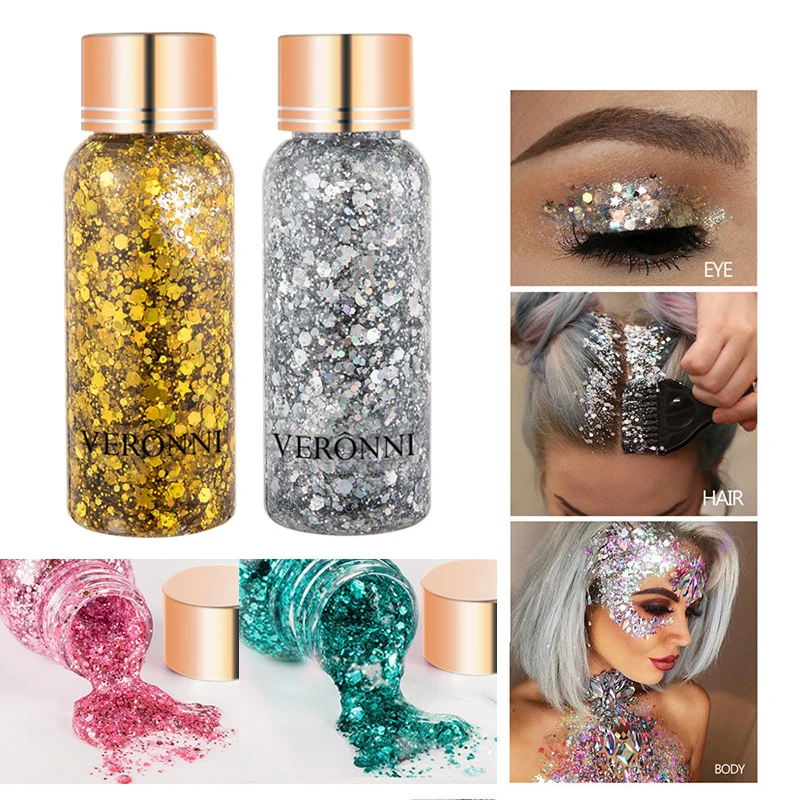 Multifunctional Eye Glitter Nail Hair Body Face Gel Art Flash Sequins Festival Stage Glitter Liquid Eyeshadow Makeup Decoration 2
