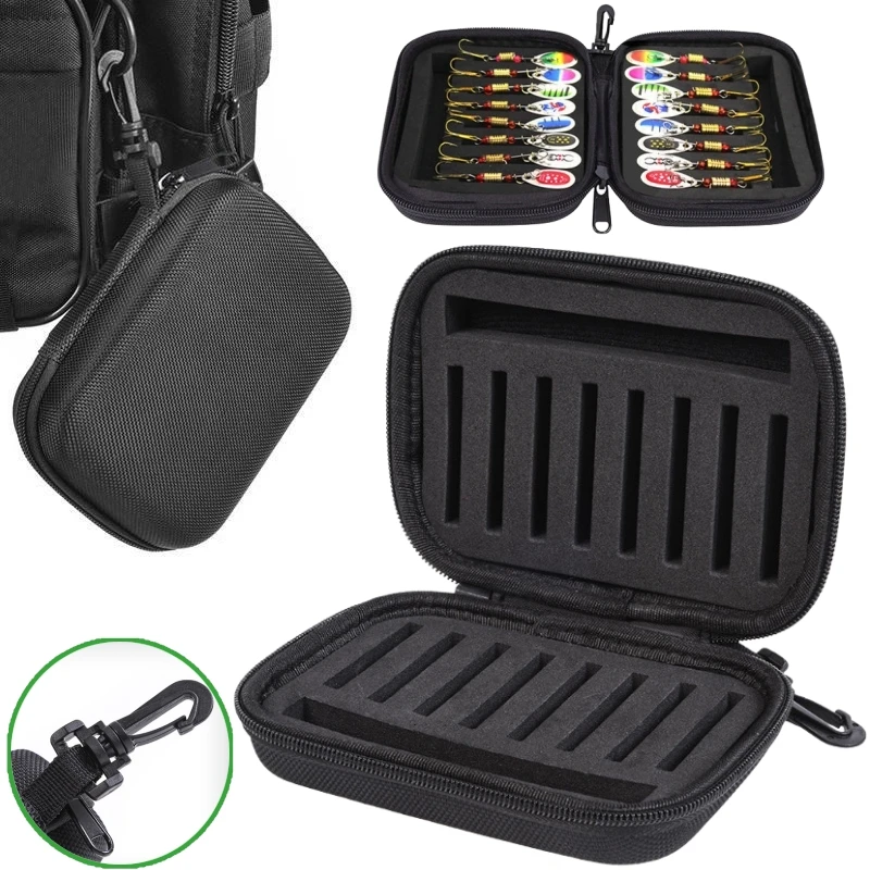 Boîte de rangement EVA pour leurres de pêche à la mouche - Organisateur portable pour cuillers et poissons nageurs