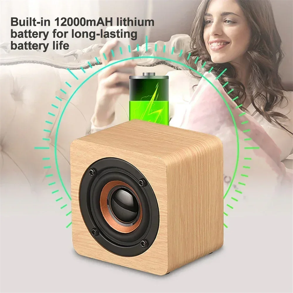 

Wireless Subwoofer Stereo Music Player Bluetooth Retro Wooden Speaker Sound Box HIFI For Phone Laptop PC Powerful Bass Theater