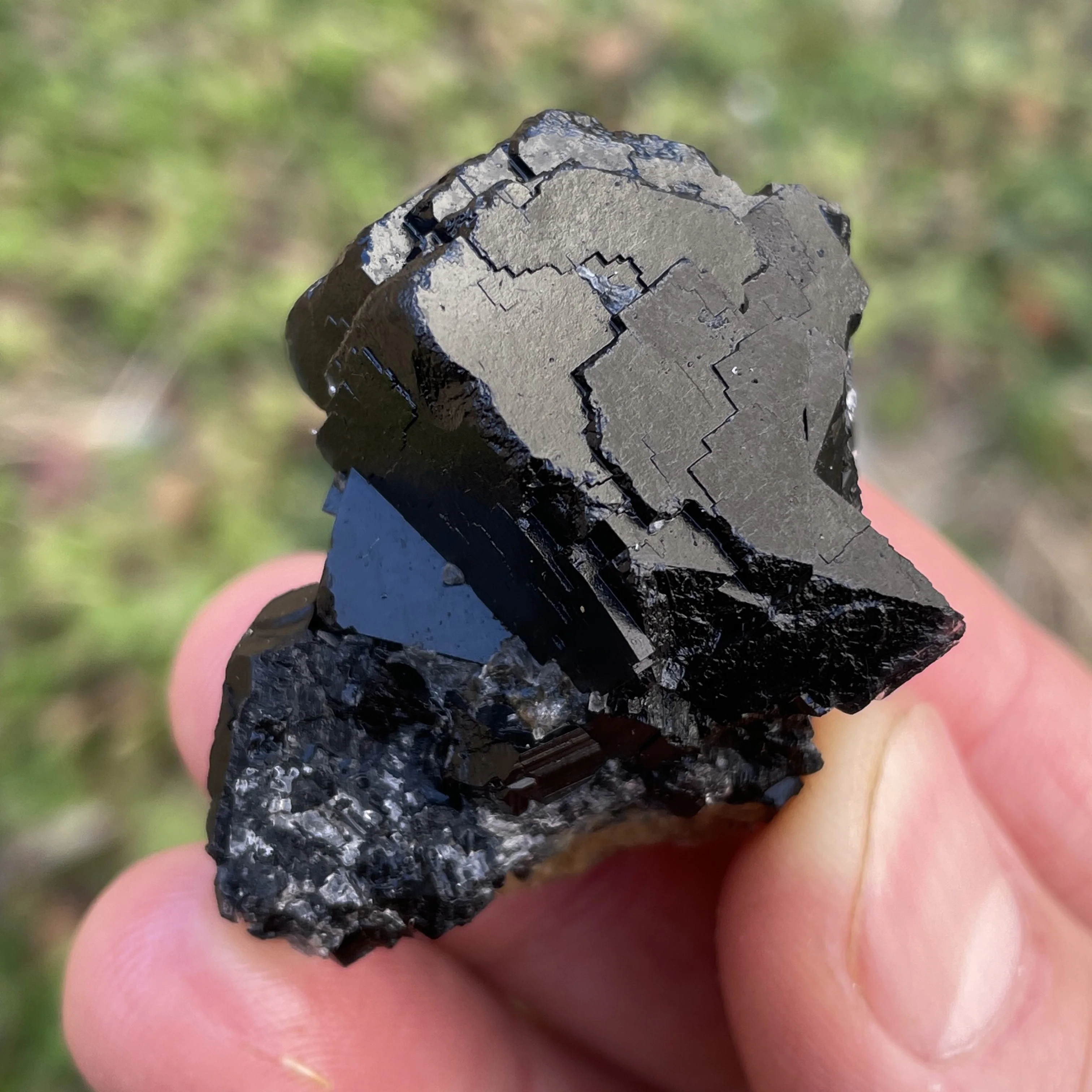 Natural Pakistan Rose Black Fluorite Specimen (Fluorescent Effect