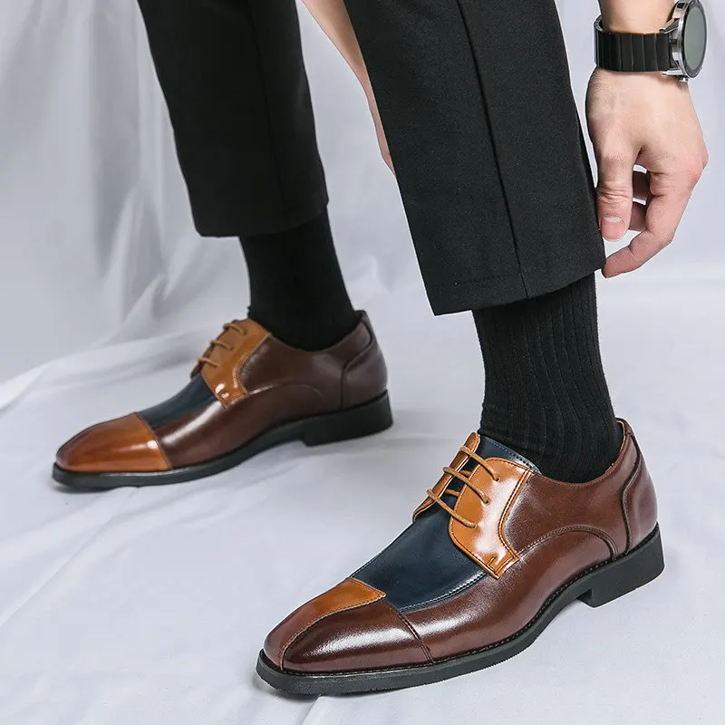 

Classic Fashion Mixed-colors Men's Derby Shoes Large Size 48 Leather Formal Shoes Men Lace-up Dress Shoes Man Zapatos De Vestir