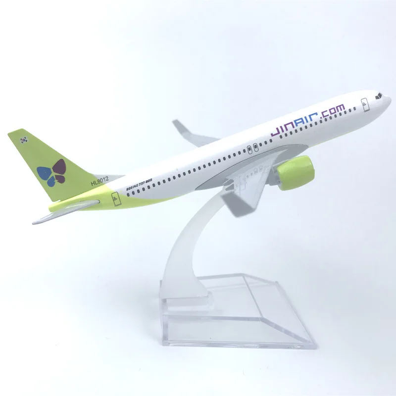 16cm 한국 T웨이 B737 항공기 모형 비행기 다이캐스트 메탈 1/400 스케일 비행기 스탠드 포함 항공 취미 장식 선물