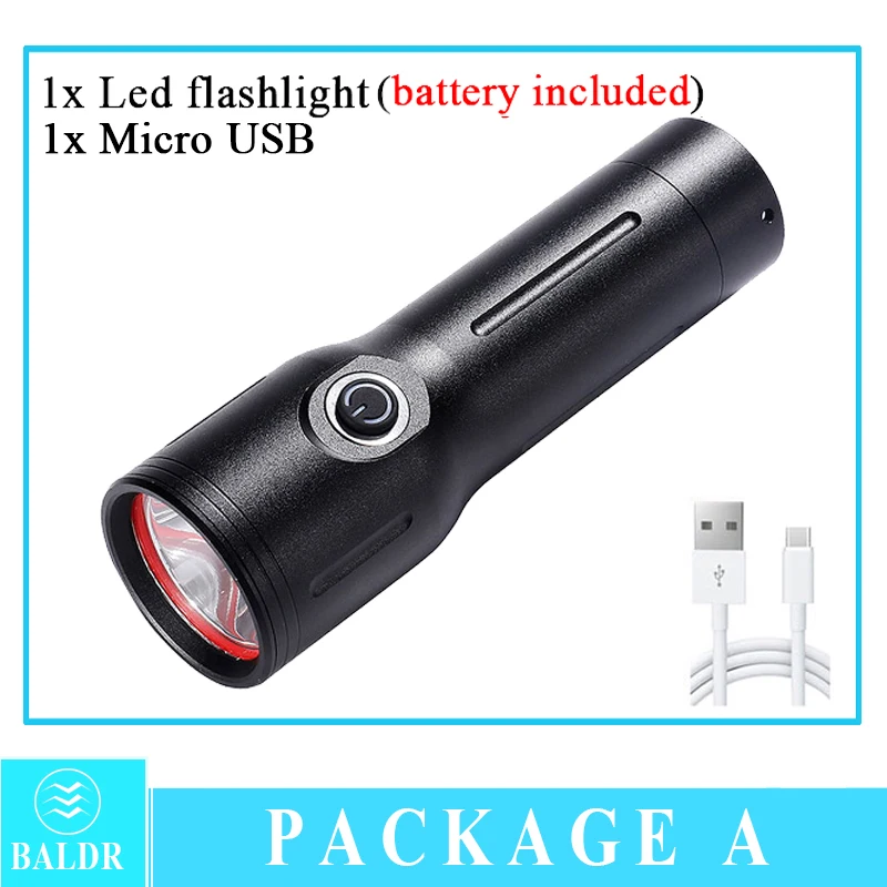 imalent flashlights BALDR New Super Bright T40 LED Flashlight Powerbank 5 Modes USB Rechargeable Flash Light 3 Colors Portable 26650 Torch Lighter hyper tough torch Flashlights