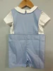 Children Boutique Clothing Summer Girls Flying Sleeves Handmade Smoked Bubble Blue Romper Sheep Embroidered Cute Siblings Outfit 3