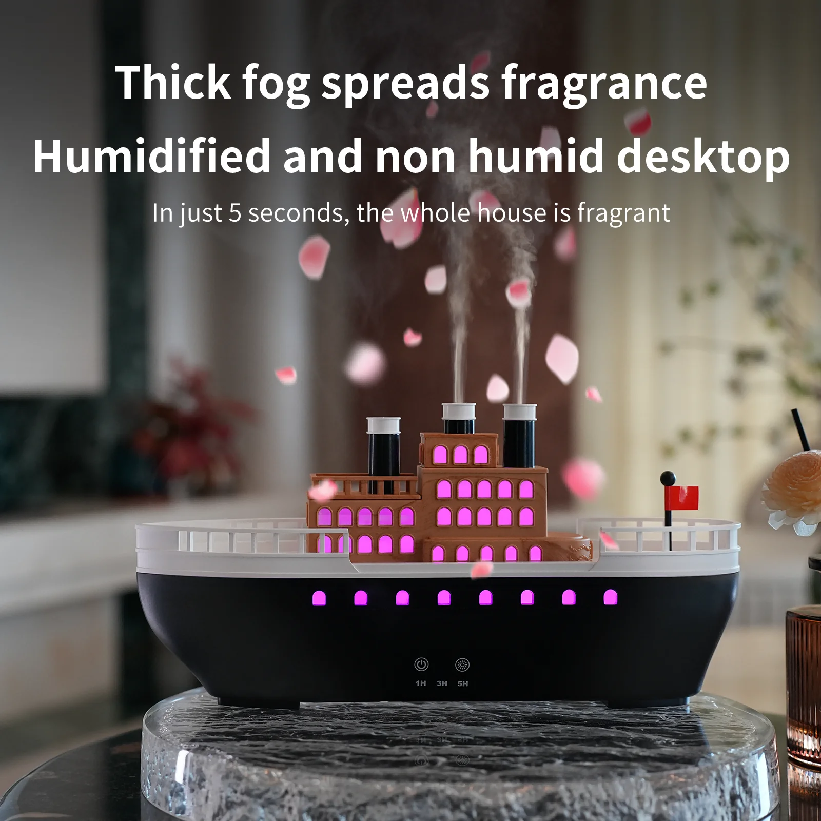 2026 New Ship Aroma Diffuser, Multi-color Flame Effects, Quiet Fine Mist, 3-level Timing – Air Humidifier for Home, Office 6