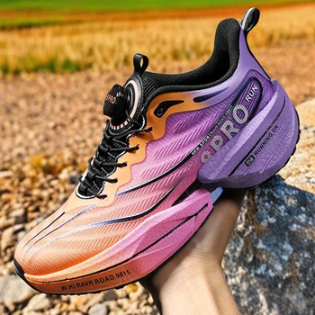 Scarpe sportive da uomo Scarpe da corsa da maratona con piastra in carbonio con palmo pieno Scarpe da tennis da coppia leggere e traspiranti in mesh Scarpe da allenamento 1