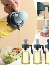  Kitchen Oil Bottle Silicone Glass Oil Container With Brush Barbecue Spray Bottle Oil Dispenser For Kitchen Cooking Bbq #t2g 
