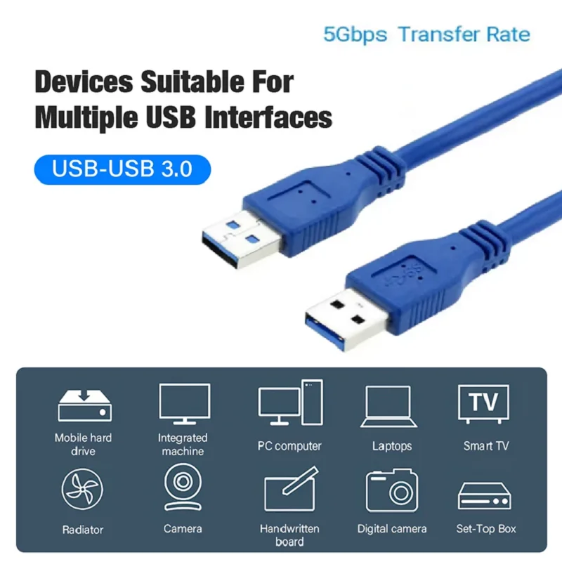 High-Speed USB A Male to Male Extension Cable for Efficient Data Transfer