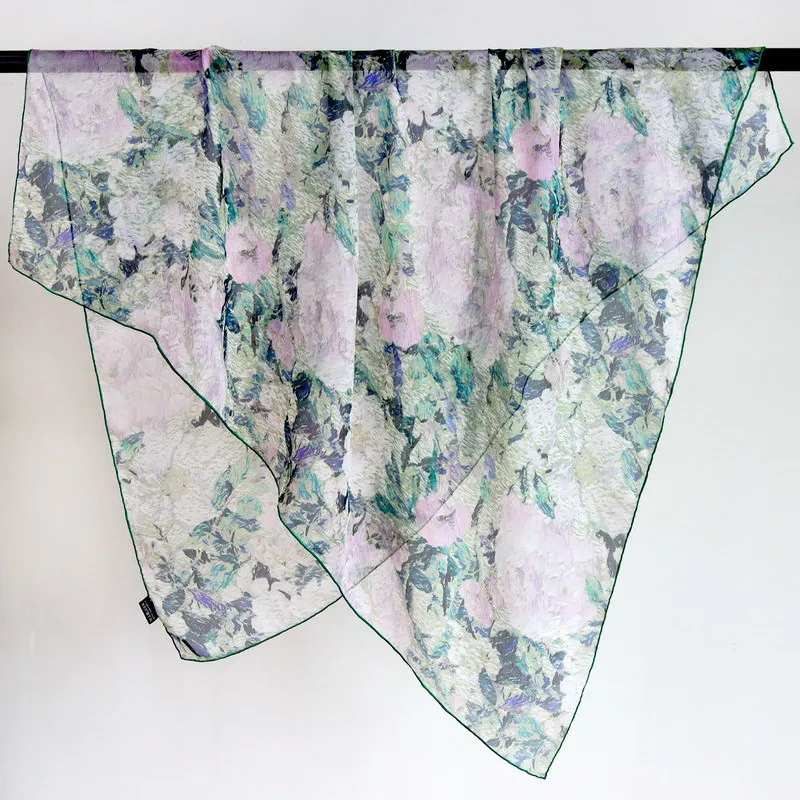 

2023 Spring 100% Silk Square Scarf Women Hairband Office Neck Scarves Bandana Foulard Design Shawl Fashion Four Seasons Kerchief