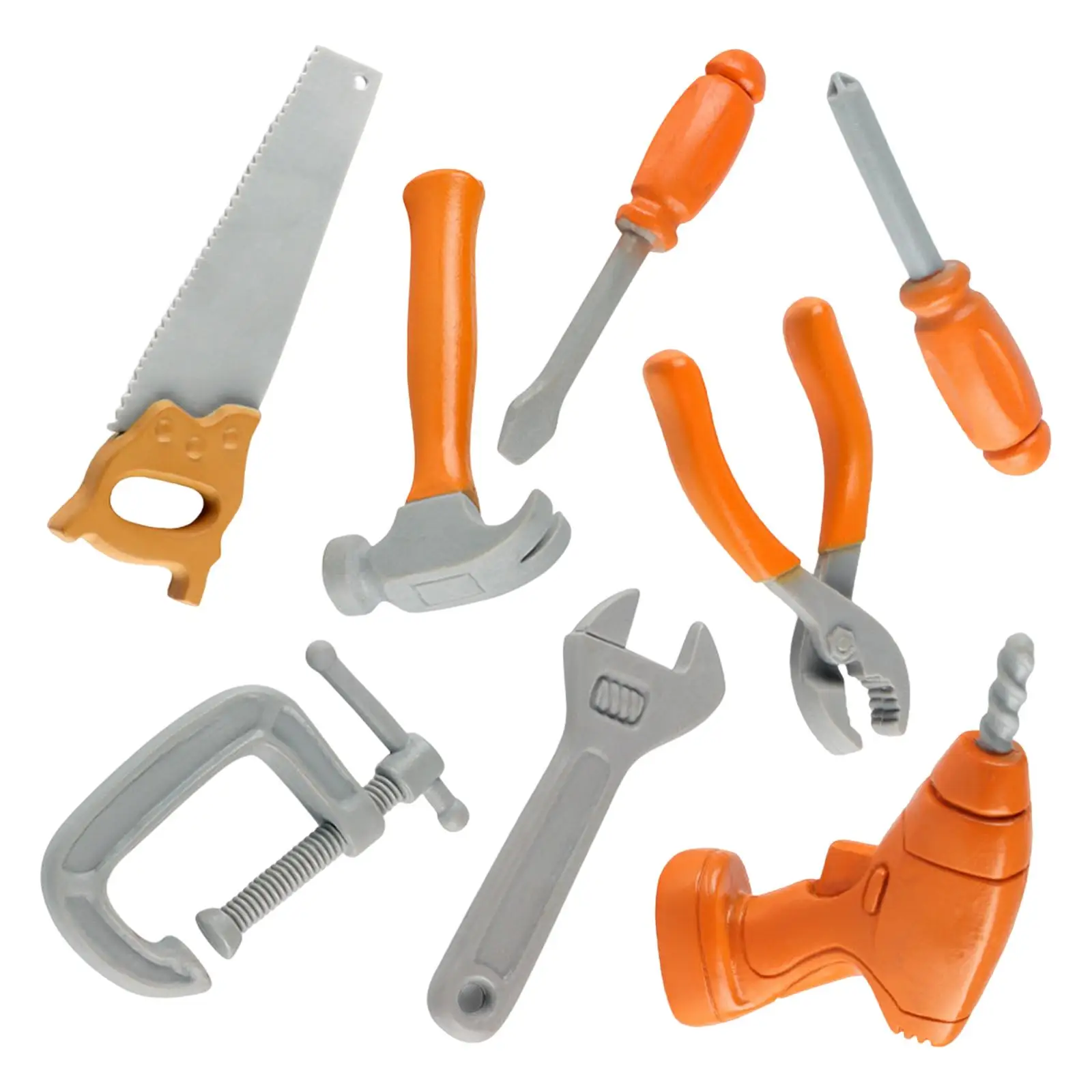 Construction Party Supplies Motor Skills Learning Activities Children's Hand Tool Workshop Toy Tools for Kids Preschool 8 Pieces
