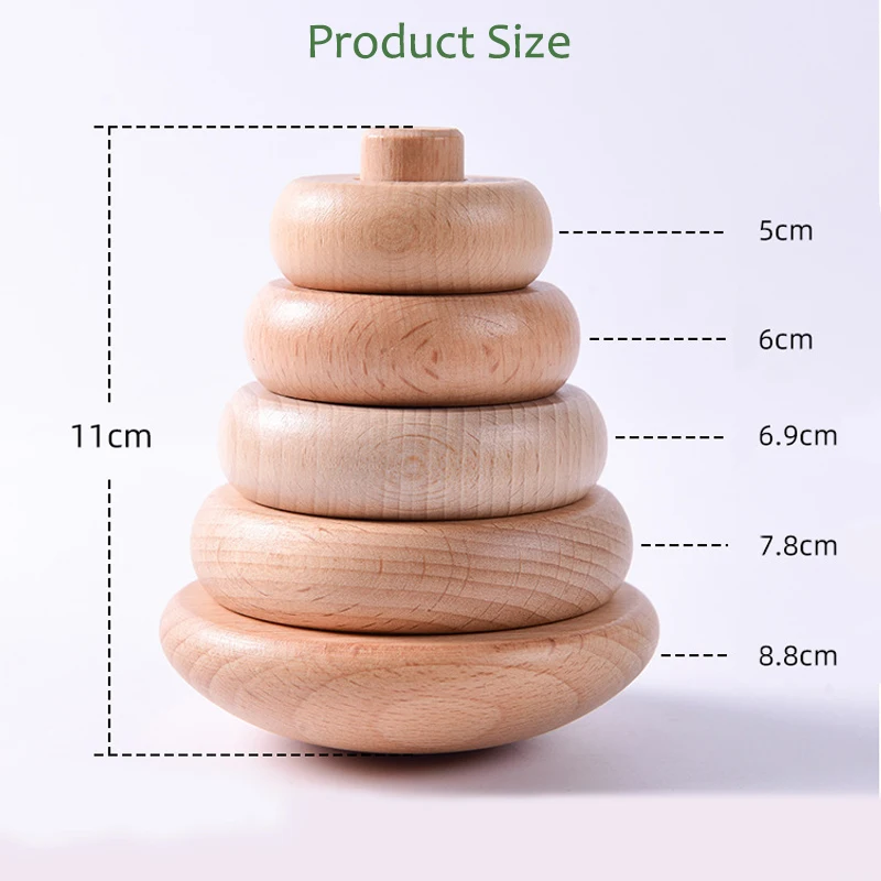 Stacking Puzzle Toys Cup Stacking Toys Wooden Toys Puzzle Toys Educational Toys Stacking Toys Wooden Game Toys Children Stacking Circle Wooden Toy Tumbler Game Beech Stack Tower Fine Motor Skills Montessori Early Education Toy For Toddlers