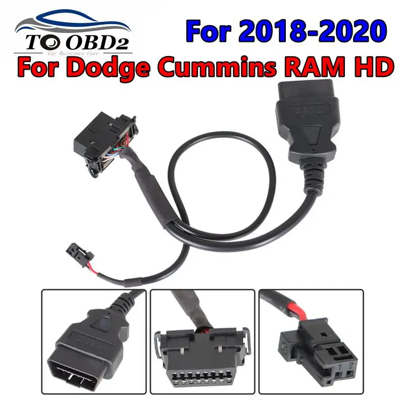 

OBD2 Adapter Cable Stable Connection Security Gate Bypass Replacement Fit for 2018-2020 Dodge Cummins RAM HD