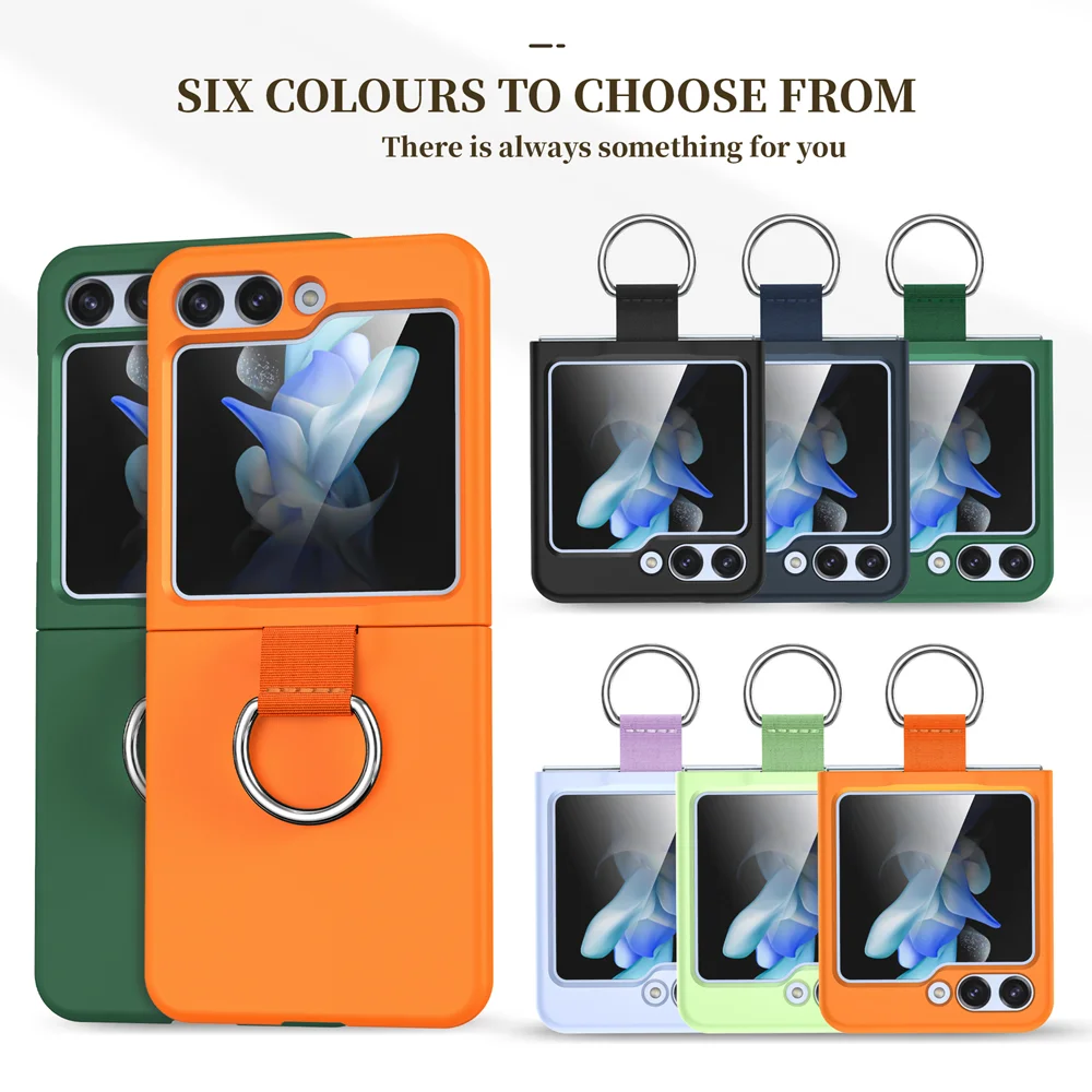 Matte Solid Color Ring Holder Shockproof Silicone Case - Korean Style