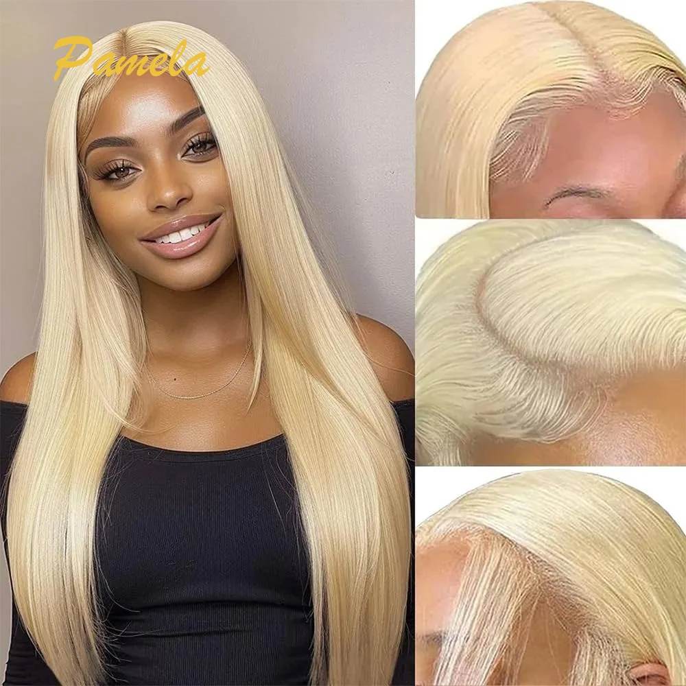 613 Blonde Straight 13x4 Transparent Lace Front Wigs Highlight Blonde Human Hair Wigs Ready To Wear For Woman 100 Human Hair Wig