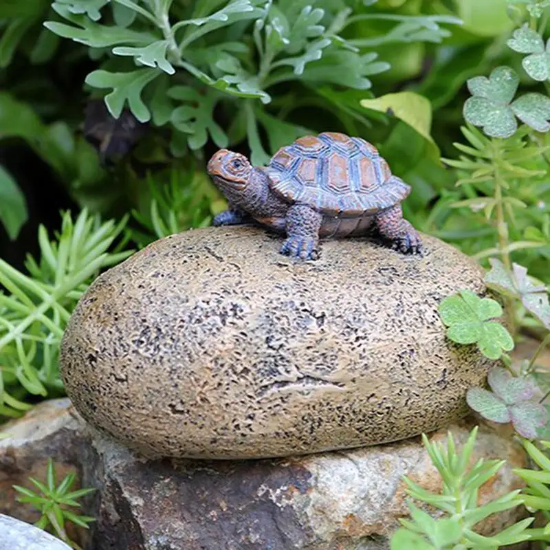 Hide A Key Rock Fake Rock Log Turtle Statue Key Hider Realistic Stone Door Key Box Decorative Weather Resistant Outside Key