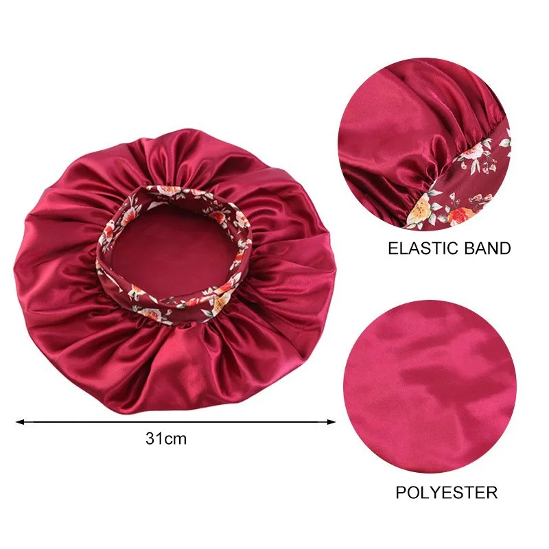 Hair Bonnet for Sleeping Silk Hat Satin Hat Hair Night To Sleep Bonnets Silk YM02 4