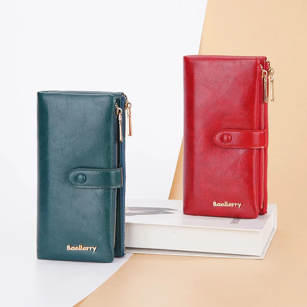 Women's Wallet Brand Design Leather Zipper Clutch Bag Large