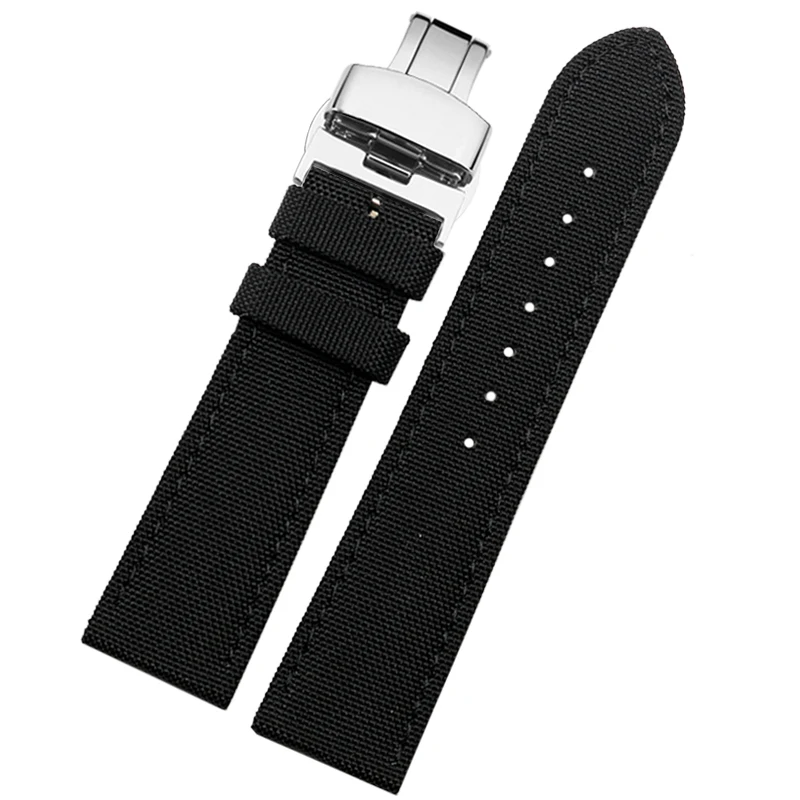 Universal Nylon Canvas Watch Band Bracelet, Men's & Women's Sports Accessory in Multiple Sizes (18mm-24mm)