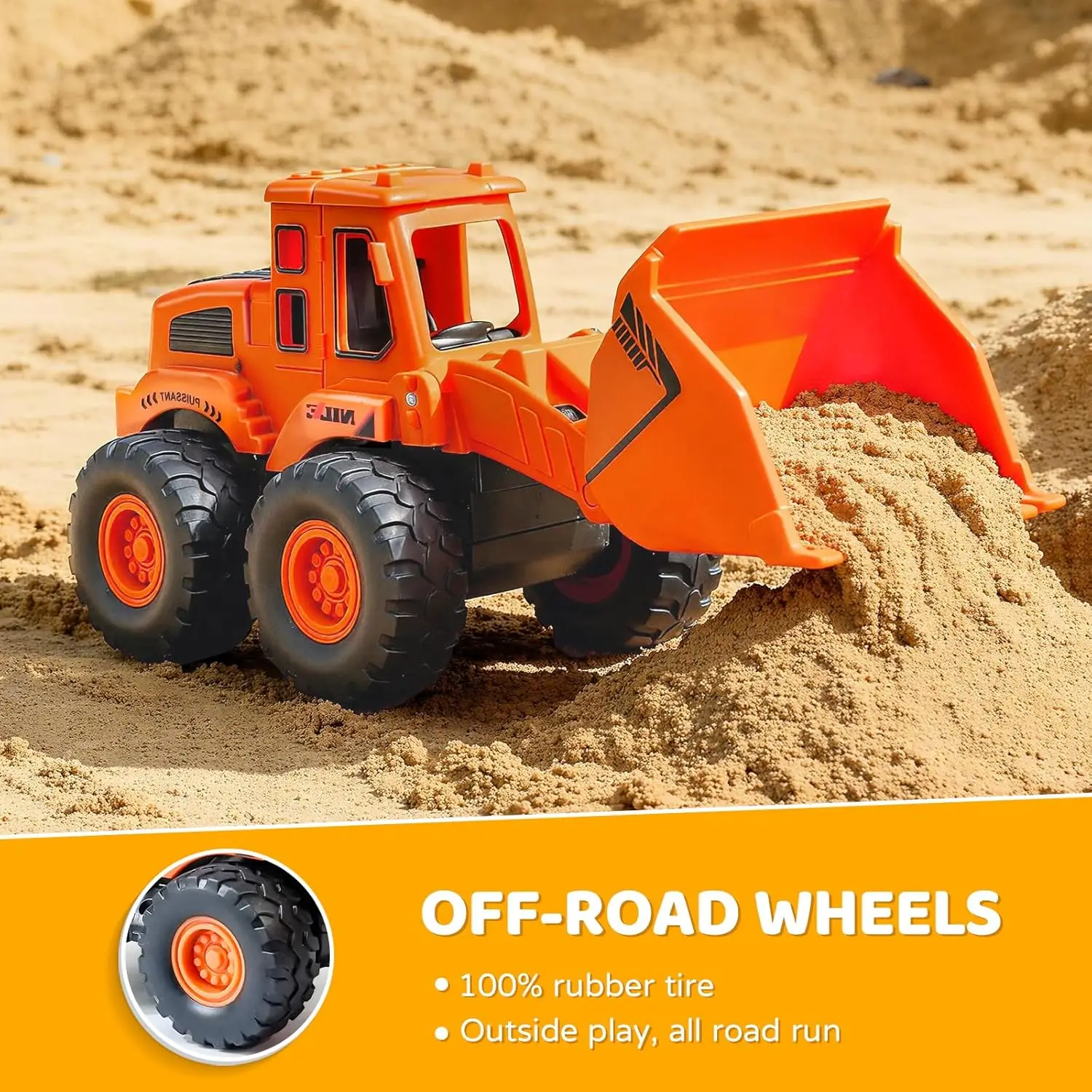 Construction Toys for Boys Kids Friction Powered Construction Truck Toys Car Vehicles Beach Sand Toys Excavator Gift for Girls - 5