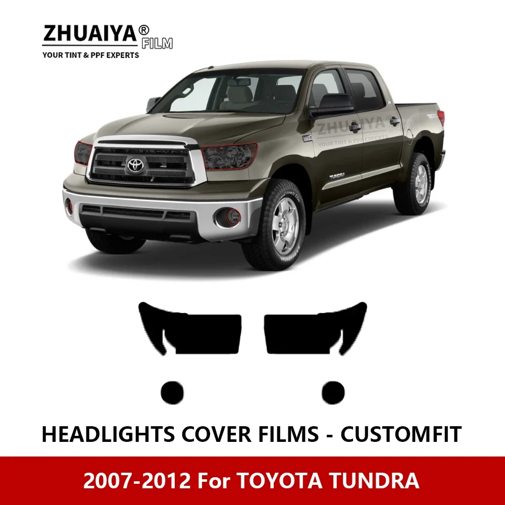 

Для TOYOTA TUNDRA 2007-2012 Автомобильная внешняя фара против царапин PPF предварительно отрезанная Защитная пленка для ремонта автомобильные наклейки аксессуары