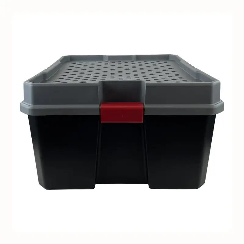 

21 Gallon Plastic Material Storage Tote, Black, Adult