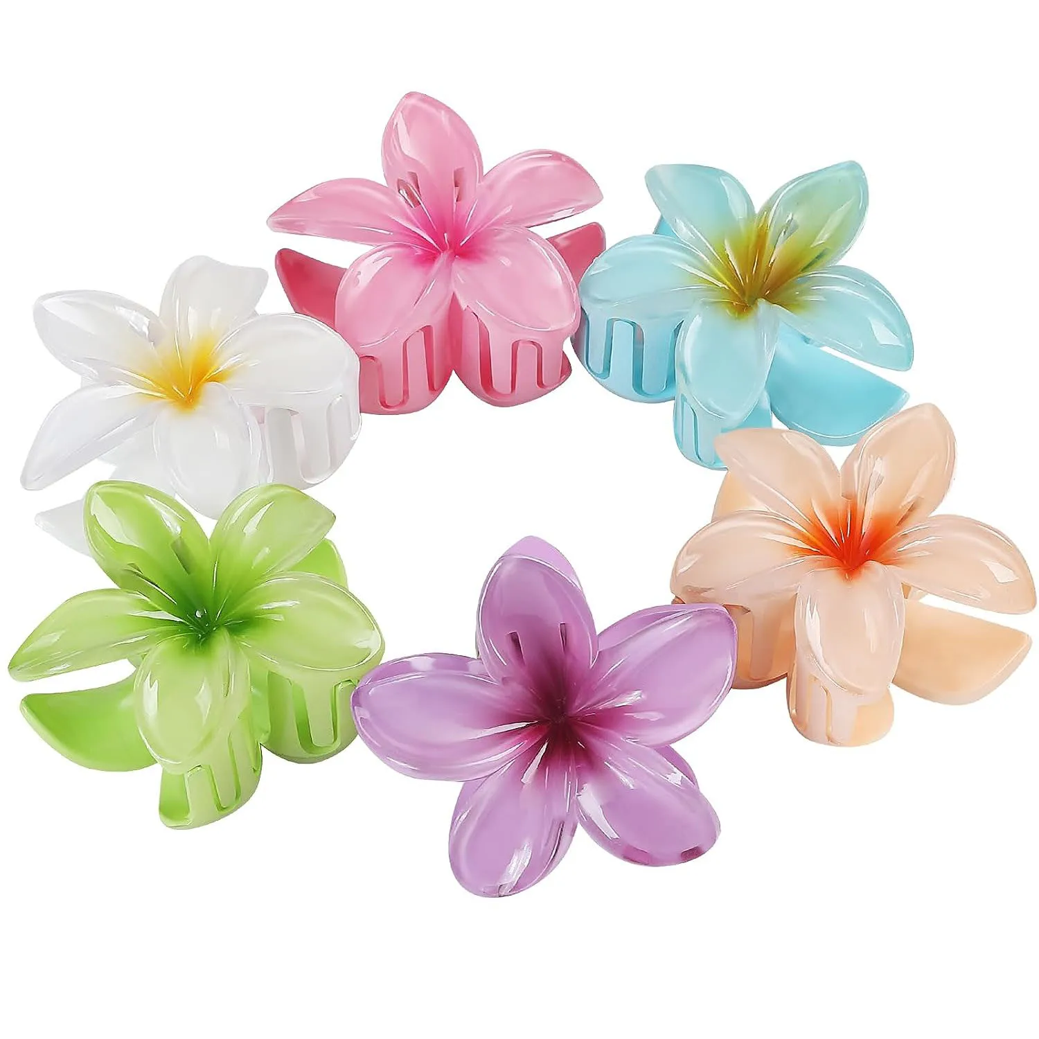 Bloem Klauw Clips 6 Stuks Grote Haar Klauw Clips Voor Dik Haar Hawaiian Haarclips 3.3 Inch Medium Klauw Clips