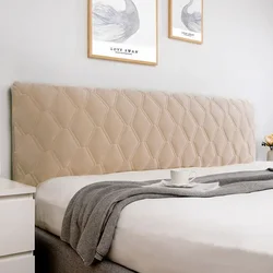 Luxury Velvet Quilted Headboard Cover - Super Soft & Smooth Dust Protector - W200 x H70cm (Khaki)