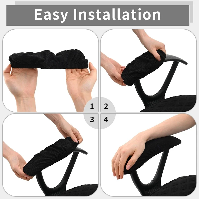 1 Pair Waterproofing Chair Armrest Cover Elastic Slipcover Dustproof Chair Elbow Arm Washable Office Computer Chair Arm Covers 2