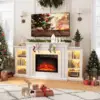 72" LED Lights Electric Fireplace with Mantel, Delicate Three-Dimensional Molding with Remote Control for Living Room 1