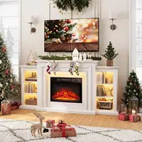 72" LED Lights Electric Fireplace with Mantel, Delicate Three-Dimensional Molding with Remote Control for Living Room 1