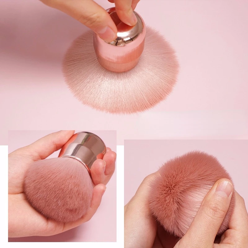 Large Soft Blush Powder Pink Hair Mushroom Shape Makeup Brush Nail Paint  Gel Dust Cleaning Brush Make Up Nail Art Manicure Tool