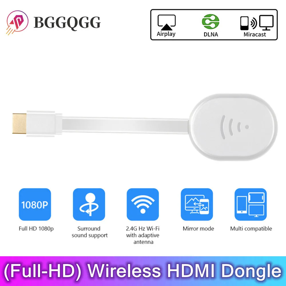 BGGQGG WiFi TV Stick MiraScreen HDMI-compatible Miracast for DLNA Airplay Display Dongle Receiver Anycast For IOS Android - ANKUX Tech Co., Ltd