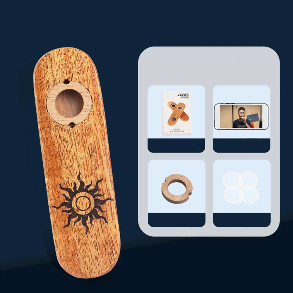 

1pc Kazoo Wooden Mouth Harmonica Kazoo Mouth Flute Beginner Musical Instrumen 95x28x8mm Wind Instrument