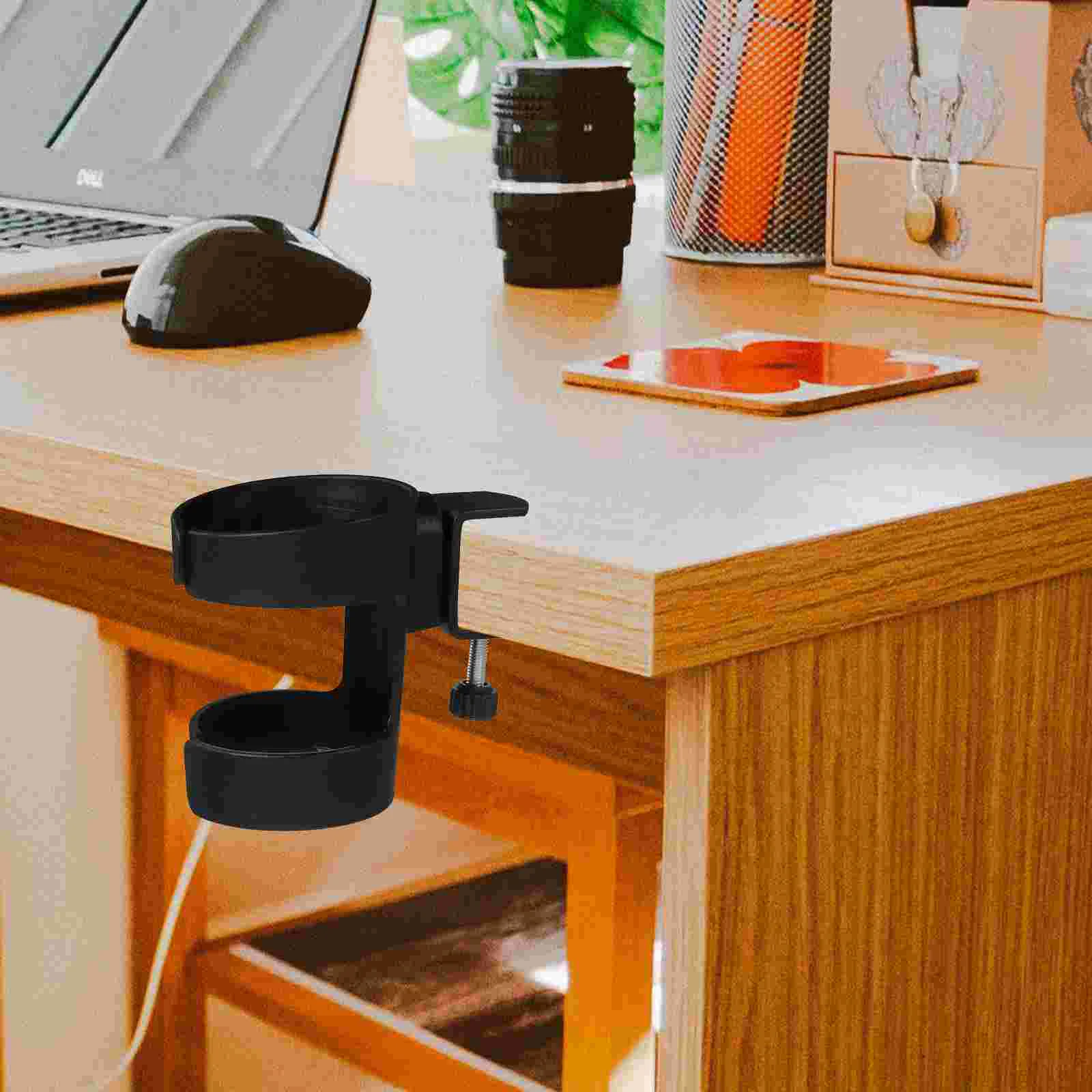 Deskside Water Cup Holder Clamp for on -saving Carbon Steel Armchair Drink Secure
