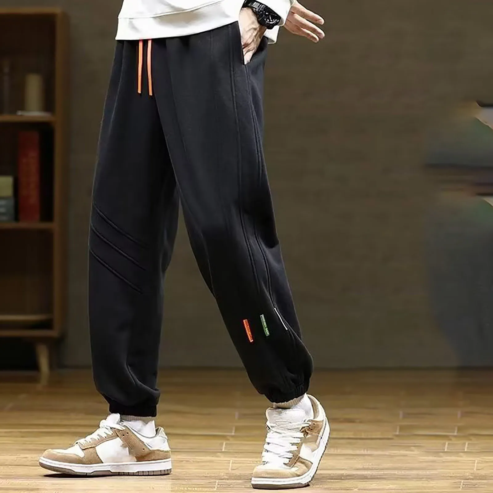 

Spring Autumn Men'S Baggy Sweatpants Colorful Drawstring Cotton Trainning Jogger Pants Men'S Lace Up Casual Sweatpants