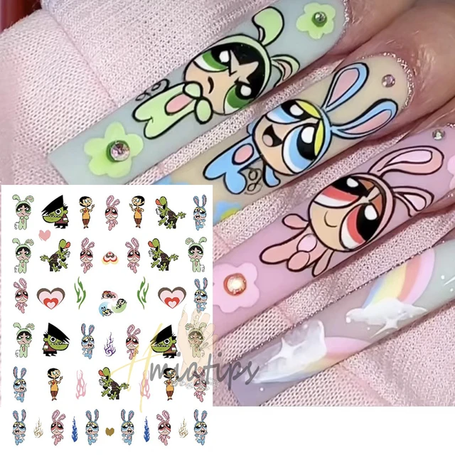 1pcs Cartoon Girls Nail Art Stickers Design Self-adhesive Transfer Stickers  Decal Sliders Tips Wrap Salon Manicure Decoration - AliExpress