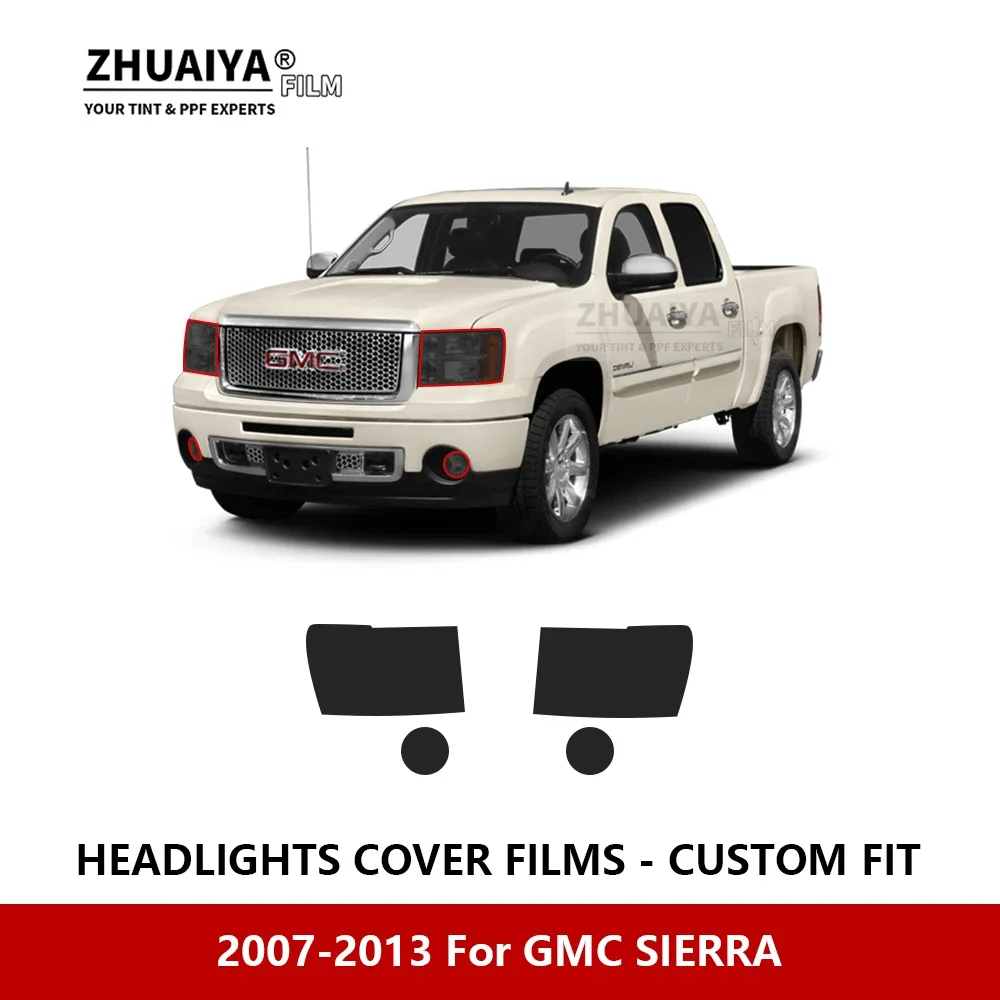 

Для GMC SIERRA 2007-2013 Автомобильная внешняя фара с защитой от царапин PPF предварительно вырезанная Защитная пленка для ремонта автомобильные наклейки аксессуары