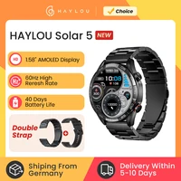 HAYLOU solaire 5 appels vocaux Smartwatch 1.58 ''AMOLED affichage 60Hz montre intelligente 24H surveillance de la santé sport Smartwatch pour hommes 1